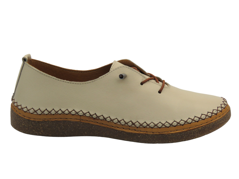 Kožené, dámské jarní polobotky – Nika Komfort H8205, světle šedé