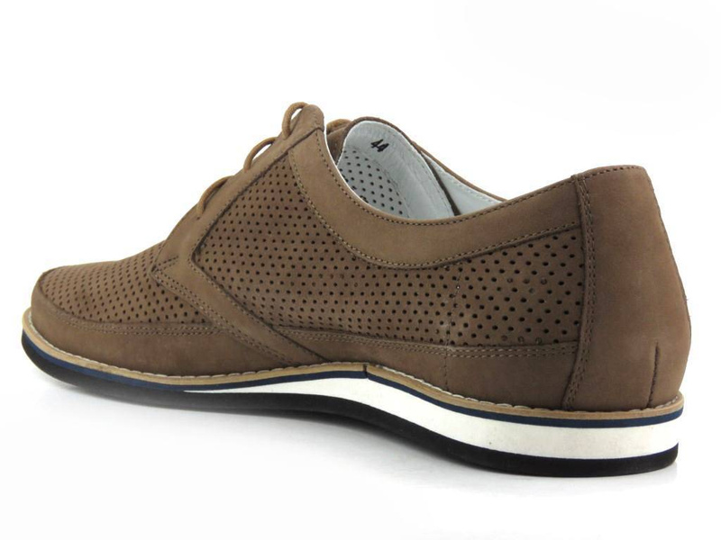 Pánská prolamovaná obuv na jaro a léto - CONHPOL D-732S/33, hnědá