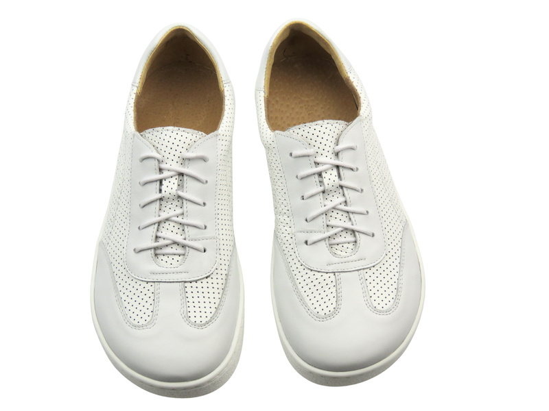 Barefoot kožené minimalistické pánské polobotky bílé 2 Helios Komfort 830