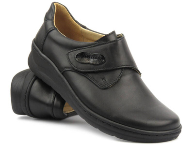 Dámské polobotky na suchý zip - Helios 418, černé