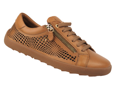 Barefoot kožené minimalistické dámské polobotky se zvýšenou šířkou H - Nika Komfort 26051, hnědé