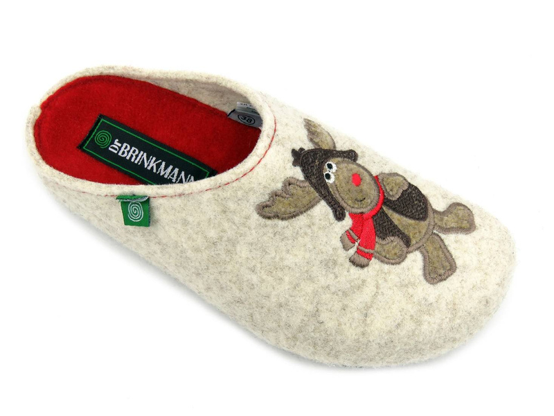 Ideální jako dárek, dámské pantofle - BRINKMANN 320016-81, krémové se soby