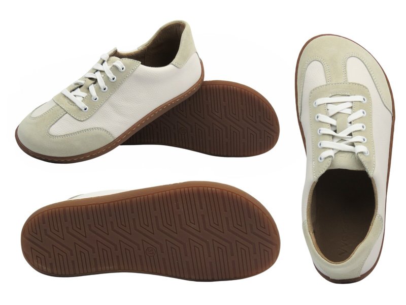 Dámské barefoot kožené bílé polobotky Wasak 0744 šířka H