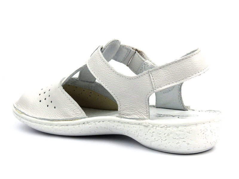 Dámské kožené sandály bílé Helios Komfort 128