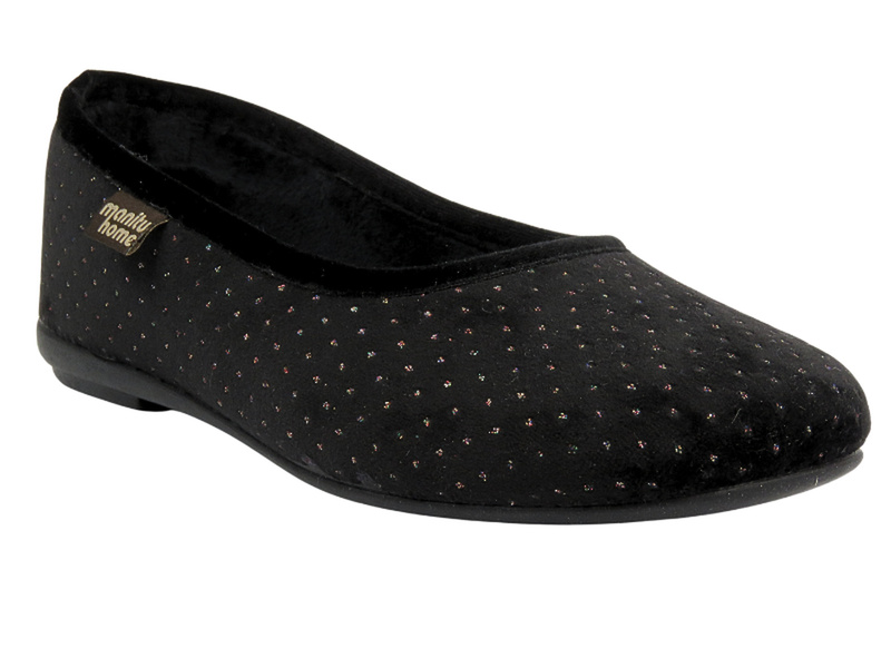 Teplé vysoké dámské pantofle - MANITU 340003-05, modré s kočkou