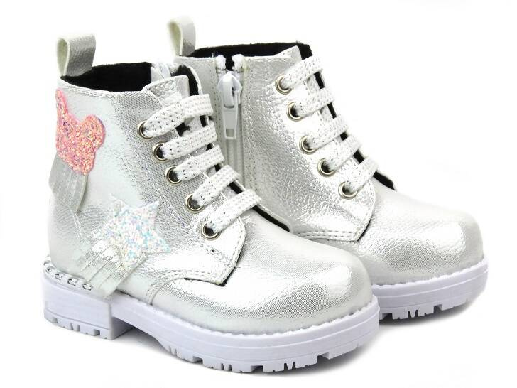 Dětské boty s hvězdou a medvídkem - Navy Dot 22-61060, stříbrná