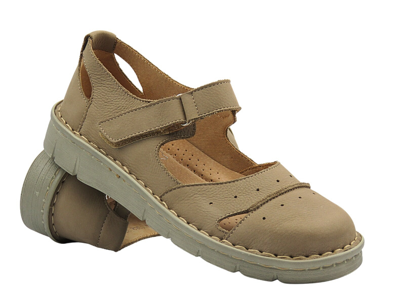 Dámské kožené boty, sandály - WASAK 0628, bílá