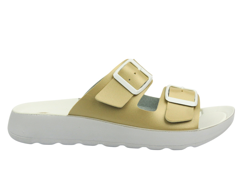 Dámské žabky s přezkami - INBLU AG-04, zlaté