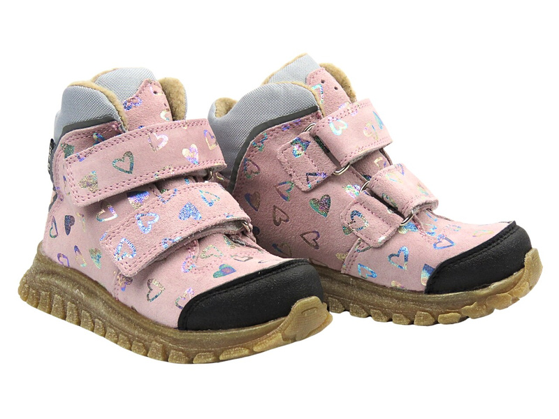 Dětské kožené kotníkové boty Jamet 2218, růžové