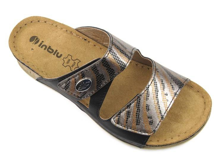 Dámské žabky s pásky na suchý zip - INBLU NV-02, černé