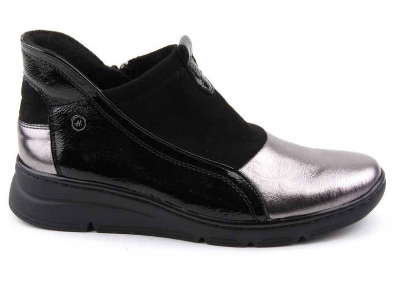 Dámské kožené kozačky HELIOS Komfort 509 stříbrné