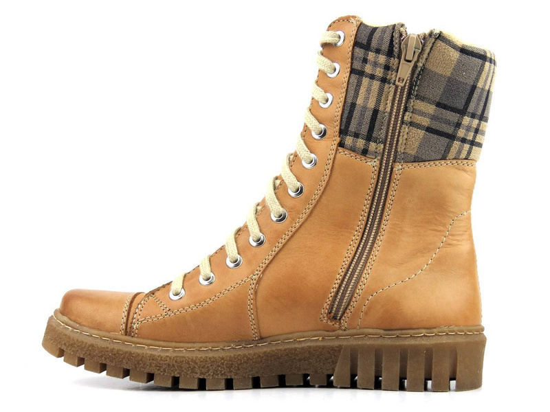 Teplé dámské kozačky na zip - HELIOS Komfort 576, světle hnědé 2