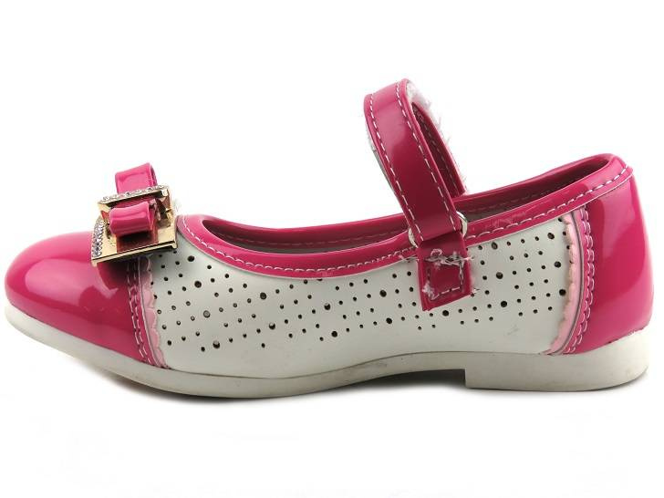 Dětské dívčí baleríny Badoxx 3SD-274-BL, bílé s růžovou