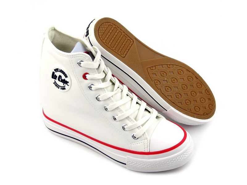Dámské tenisky se skrytým klínem - LEE COOPER LCJ-21-48-0700L, bílé