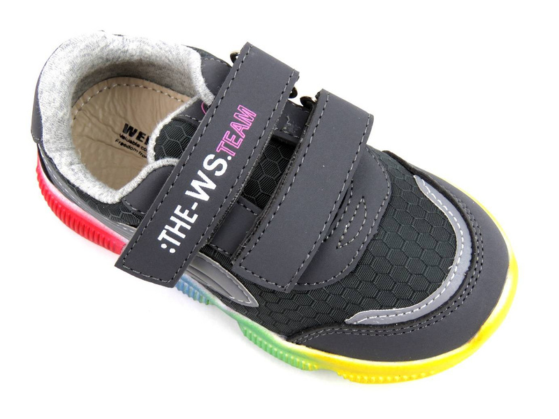 Dětské tenisky s barevnou podrážkou - WEESTEP R366153031, tmavě šedá