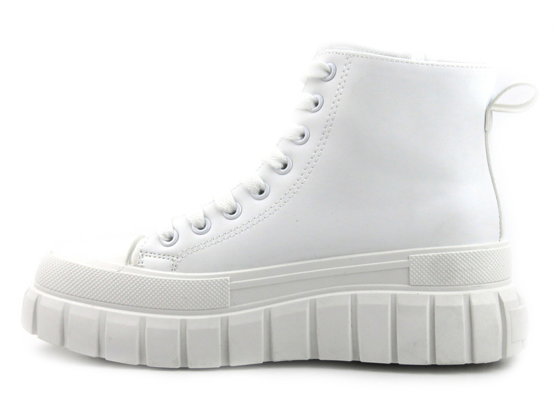 Dámské ekologické kožené kozačky NEWS 23BT26-6571, bílé