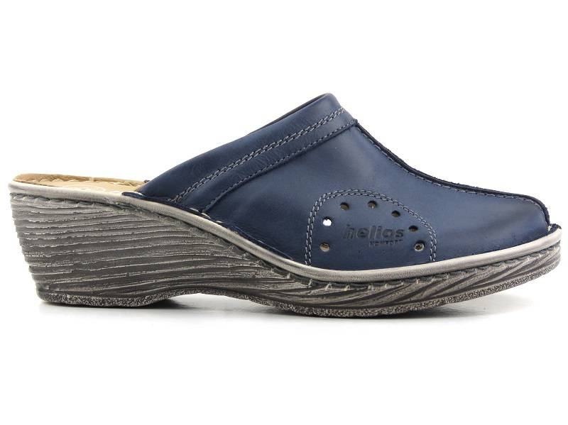Pohodlné dámské sandály na klínku - HELIOS Komfort 624, tmavě modrá 2