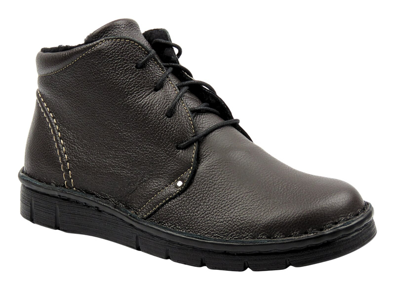 Dámské kožené kotníkové boty hnědé Nika Komfort 838