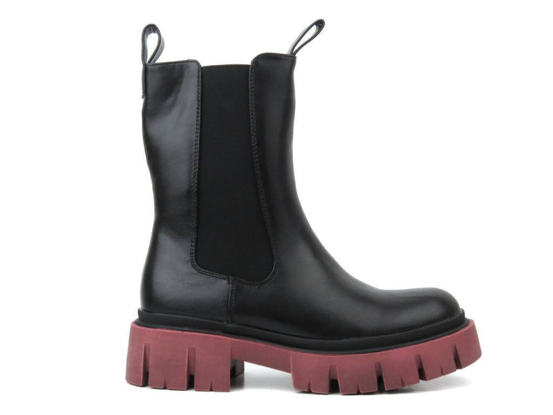 Zateplené kotníkové boty, dámské pracovní na zip - EVENTO 22BT35-5040, černo-červené