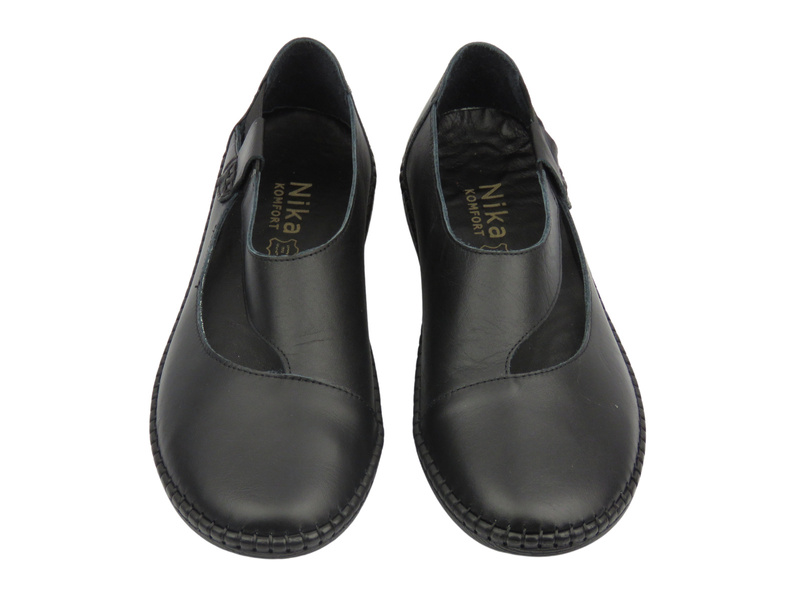 Kožené dámské polobotky černé Nika Komfort H2030