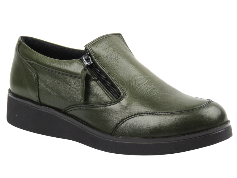 Stylové dámské polobotky Nika Komfort 0639-25036, khaki