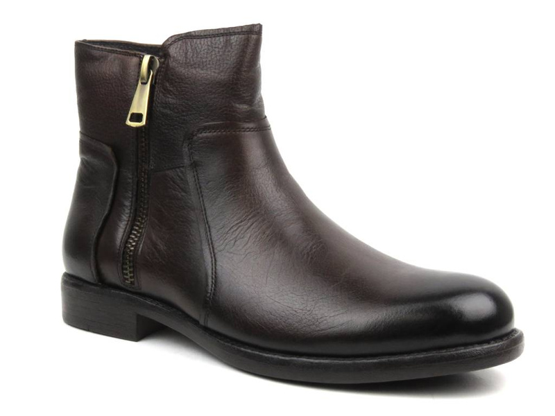 Pánské kotníkové boty na dva zipy - JOHN DOUBARE 162B-01D32R, hnědé