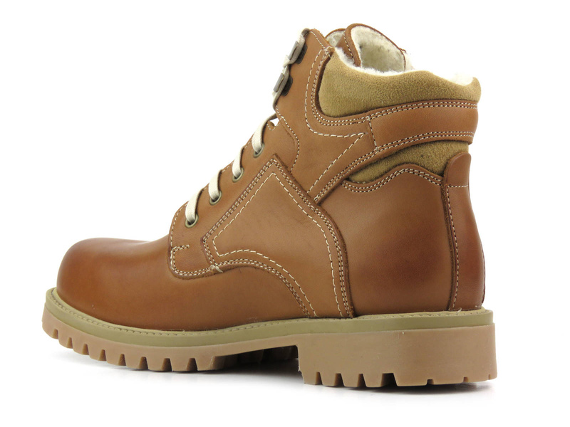 Pevné pánské trekové boty s vlnou - HELIOS Komfort 816-2, hnědé