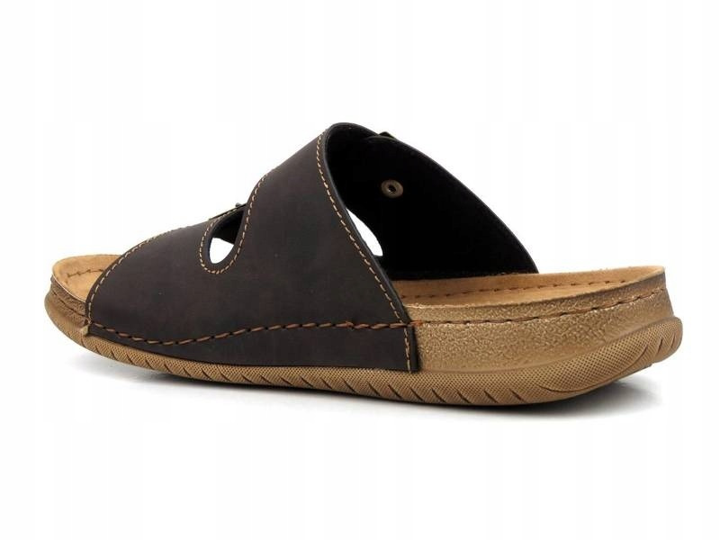 Klasické pánské žabky se dvěma přezkami - INBLU TH-19, tmavě hnědé