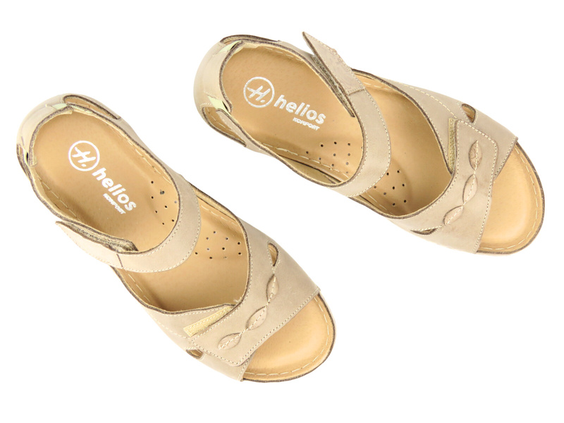 Dámské kožené sandály HELIOS Comfort 163, béžové