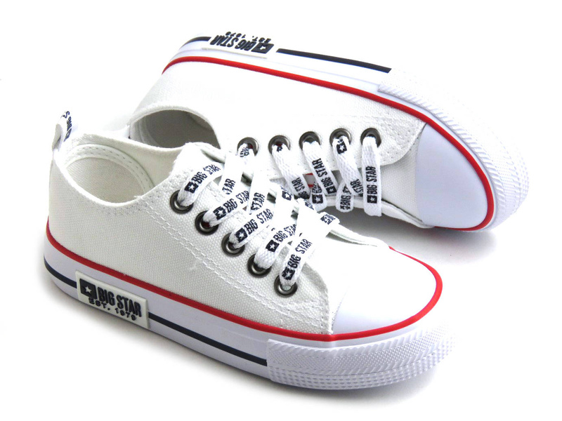 Dětské tenisky s ozdobnými tkaničkami - BIG STAR KK374068, bílé