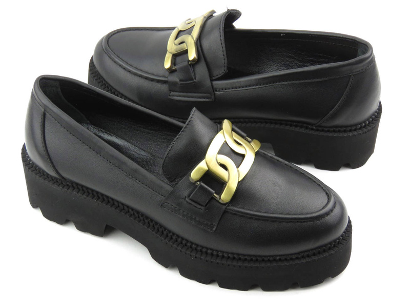 Dámské lordy se silnou podrážkou - VENEZIA 4010704, černá