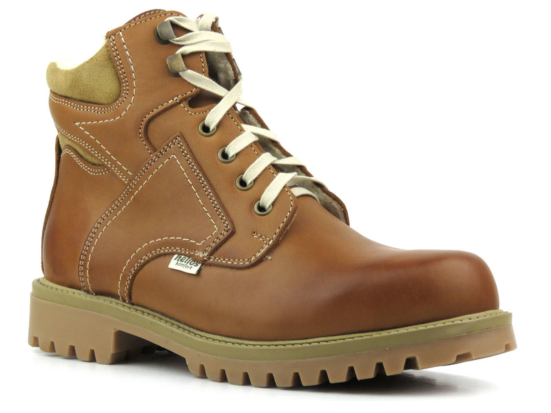 Pevné pánské trekové boty s vlnou - HELIOS Komfort 816-2, hnědé