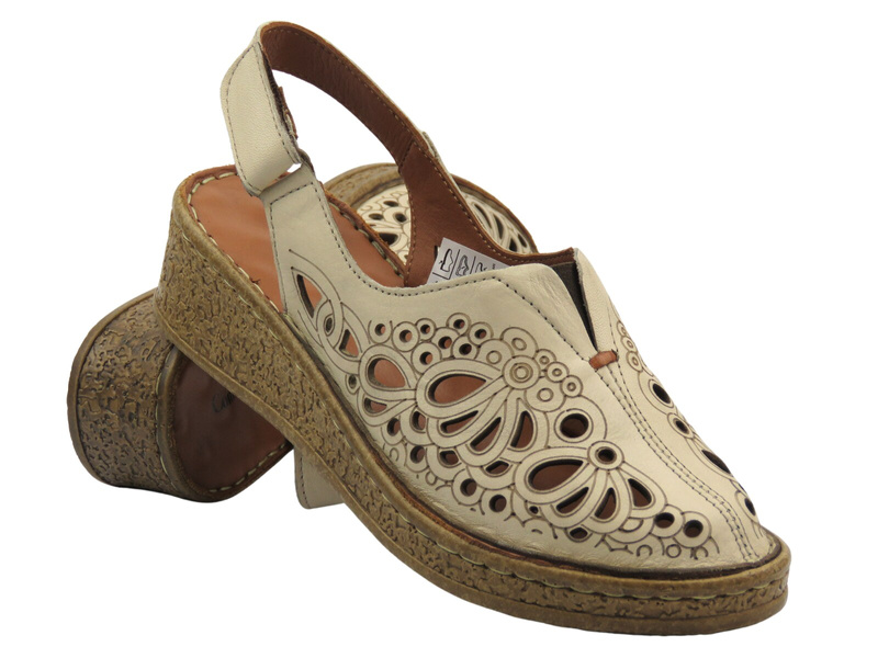 Pohodlné dámské sandály s uzavřenou špičkou - COMFORTABEL 720040-08, béžová