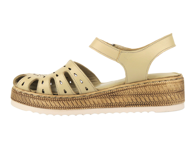 Dámské kožené sandály Nika Comfort 0162-25, béžové