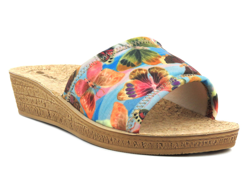 Dámské žabky s korkovou stélkou - INBLU STEVIA, modrá