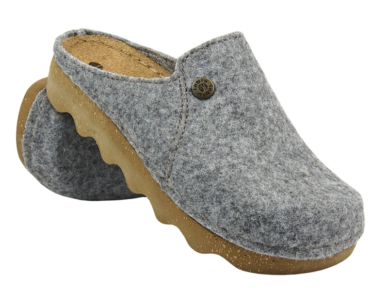 Dámské plstěné pantofle s korkovou podrážkou Inblu DK-12 Silver Slip-On