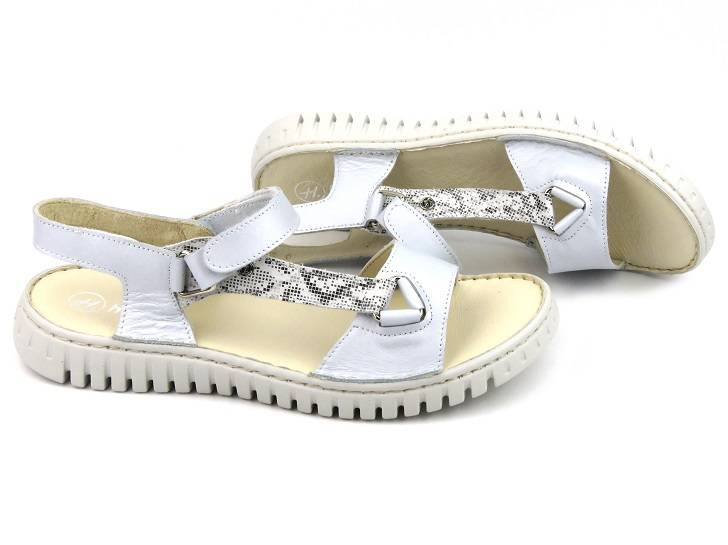 Kožené dámské sandály polské značky HELIOS Komfort 249S, stříbrné