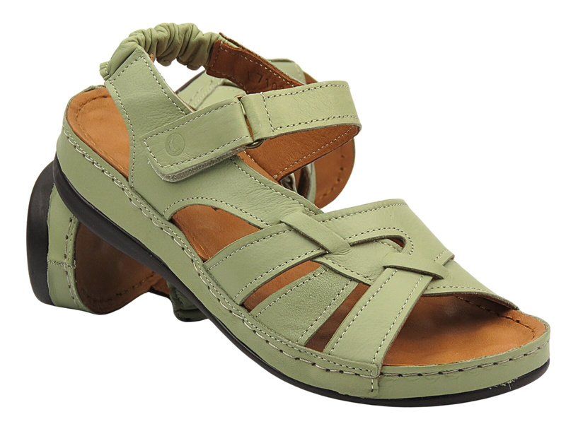 Měkké, komfortní dámské sandály z kůže - Comfortabel 710215-07, zelené