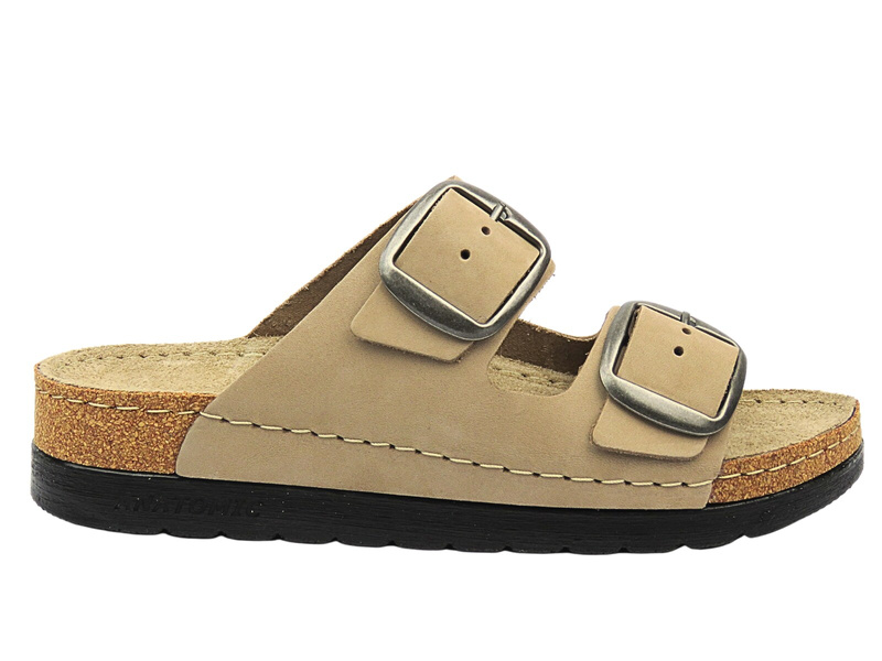 Kožené dámské pantofle – Dr Brinkmann 700741-08, béžové.