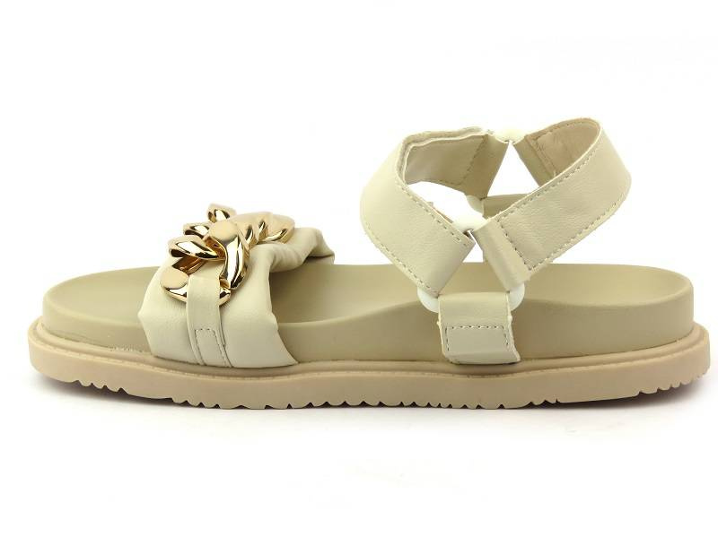 Dámské sandály se zlatým řetízkem - Evento 22SD35-4522, béžové