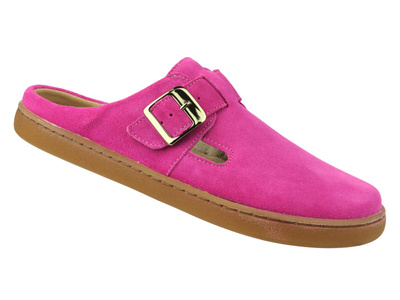 Dámské minimalistické kožené pantofle Barefoot Nika Komfort 1471, fuchsiová
