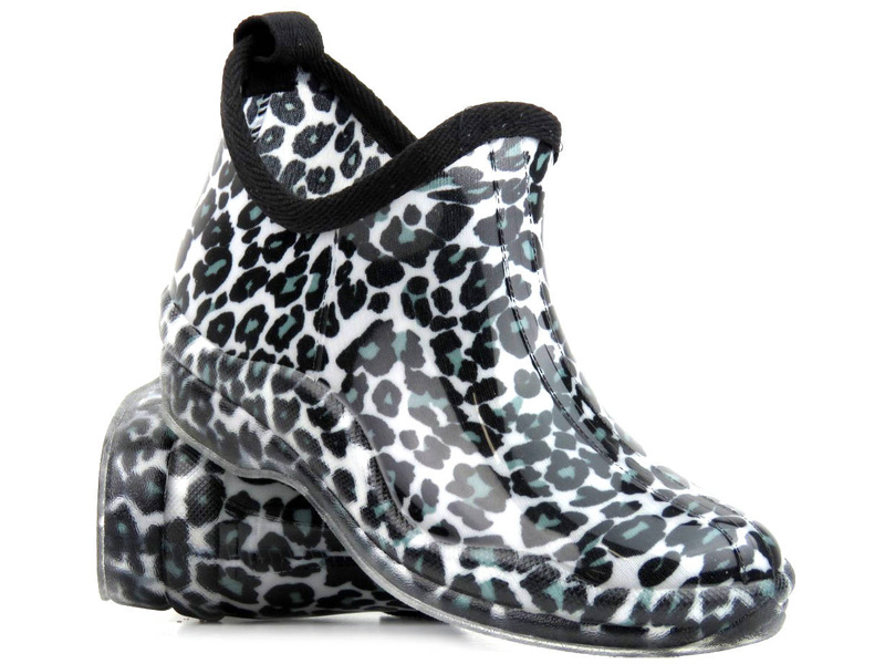 Holínky, dámské holínky - WOJTYŁKO 2210, béžové s leopardím potiskem