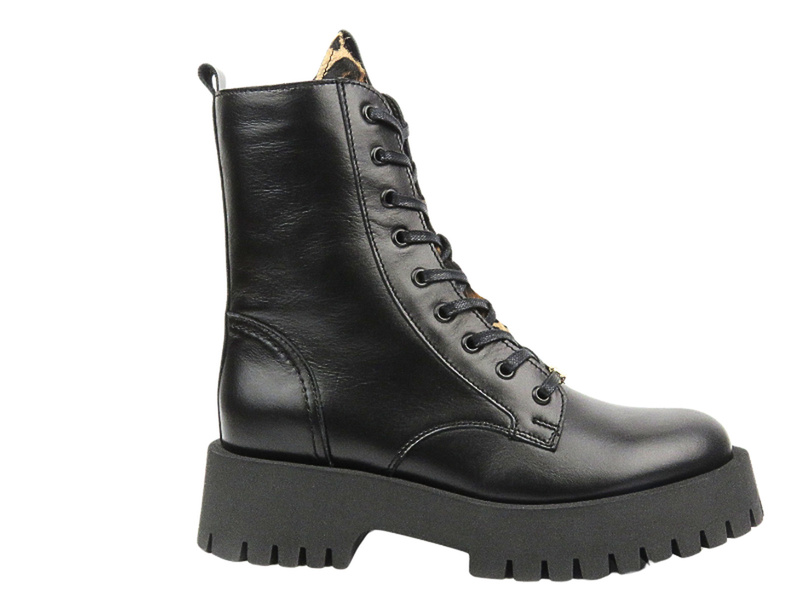 Dámské kožené boty - CheBello 4587 Black with Zipper 