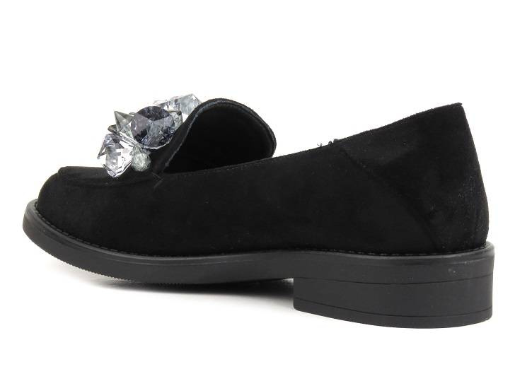 Elegantní semišové dámské boty a mokasíny - Potocki 23-12043BK, černé