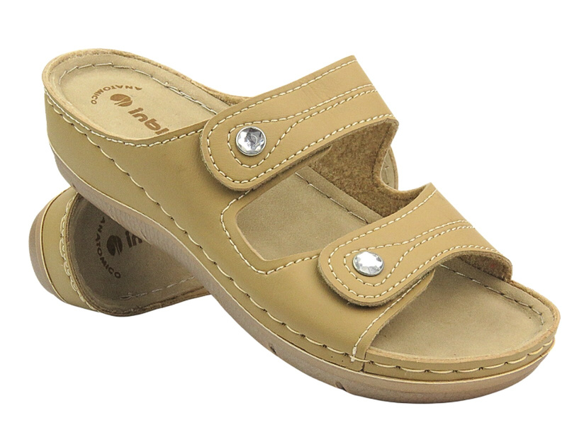 Pohodlné dámské pantofle INBLU MV-89, béžové