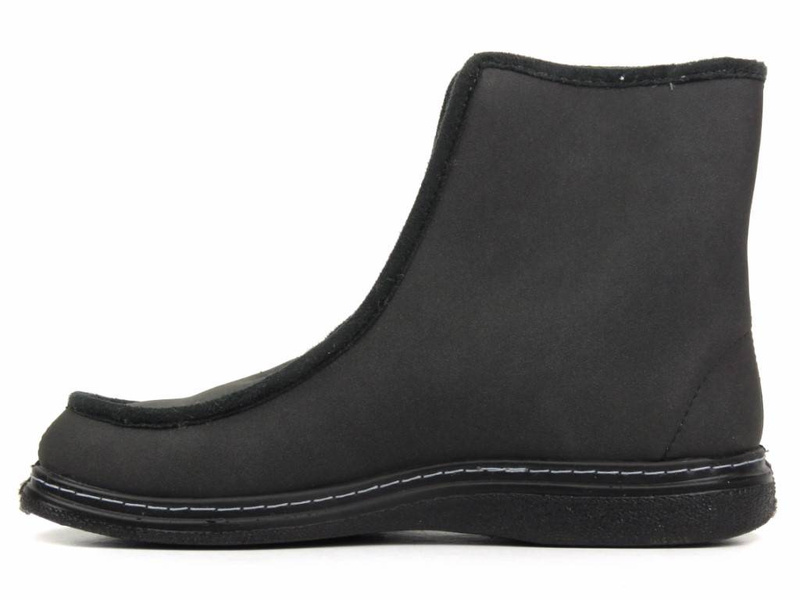 Vysoké, teplé pánské pantofle se zipem - Dr Orto 996M008, šedé