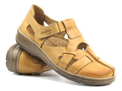 Dámská jarní kožená polobotka - Helios Comfort 423, světle hnědá