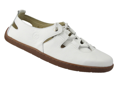 Dámské bílé kožené nízké boty Barefoot Helios Comfort 438B