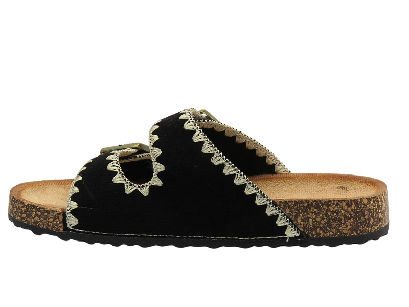 Dámské pantofle s přezkami černé Potocki 25-17302