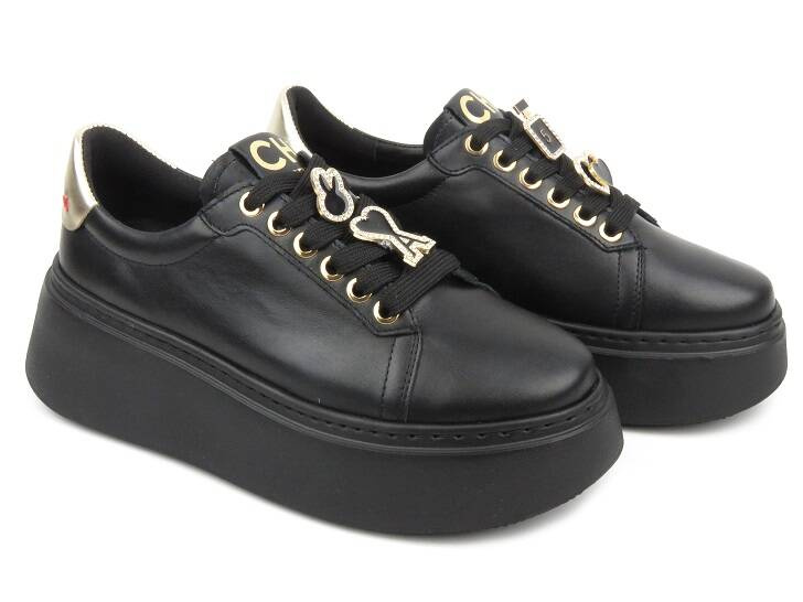 Dámská sportovní obuv na platformě - CheBello 4292, černá